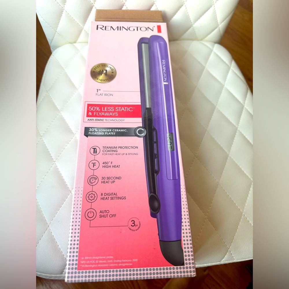 REMINGTON HAIR STRAIGHTENER 1” Flat Iron 450 Degree F 8 digital heat setting